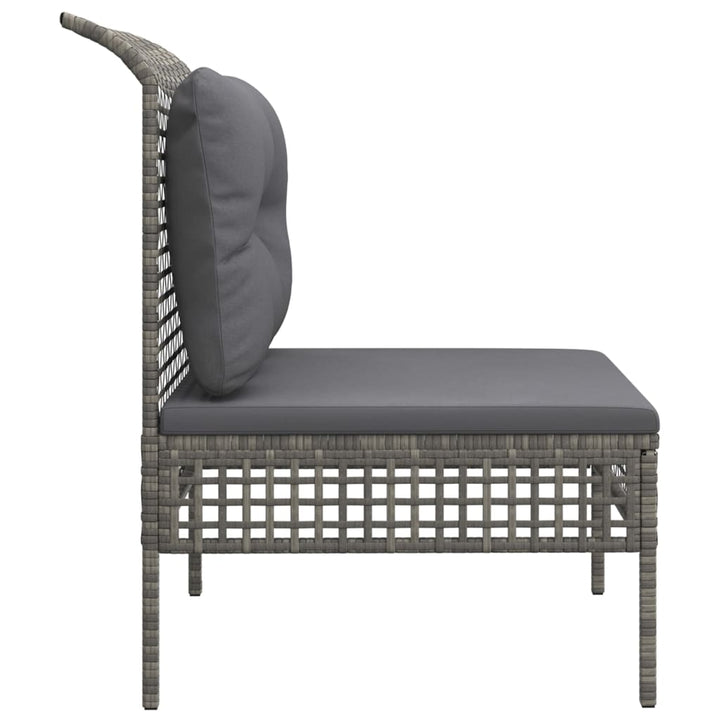 midtermodul til havesofa med hynde polyrattan grå