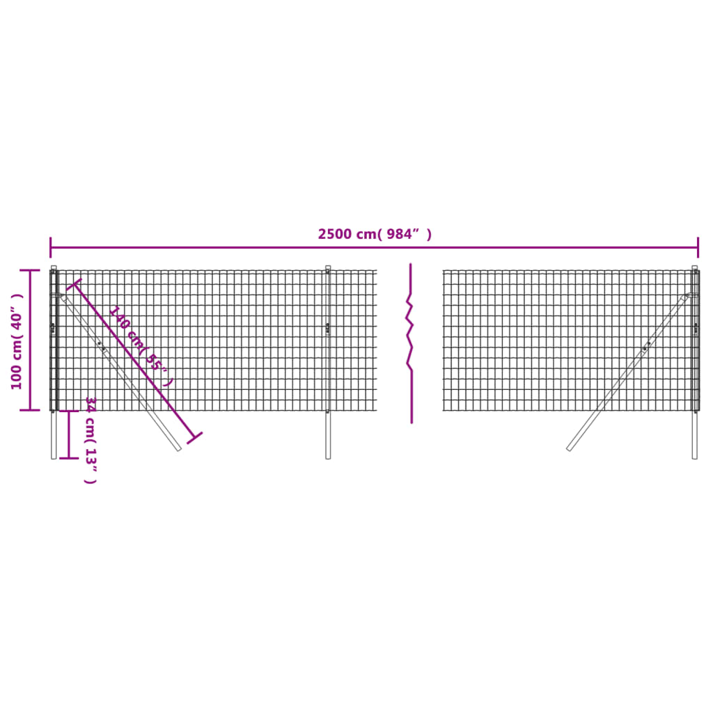 trådhegn 1x25 m galvaniseret stål grøn