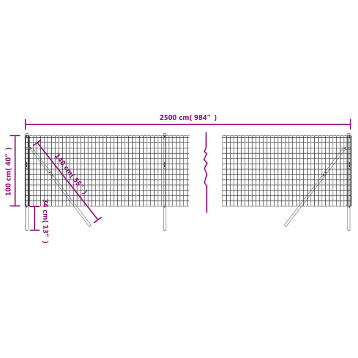 trådhegn 1x25 m galvaniseret stål grøn