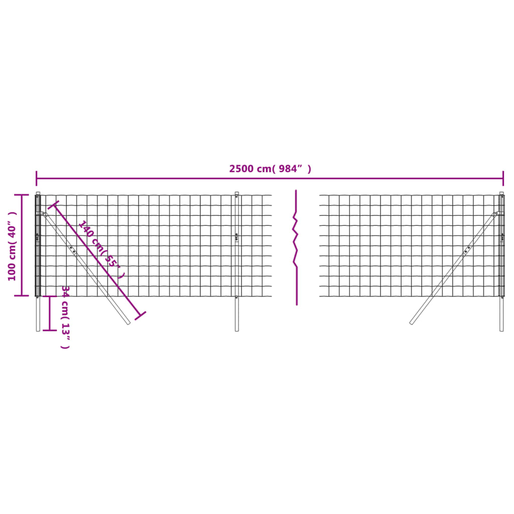 trådhegn 1x25 m galvaniseret stål grøn