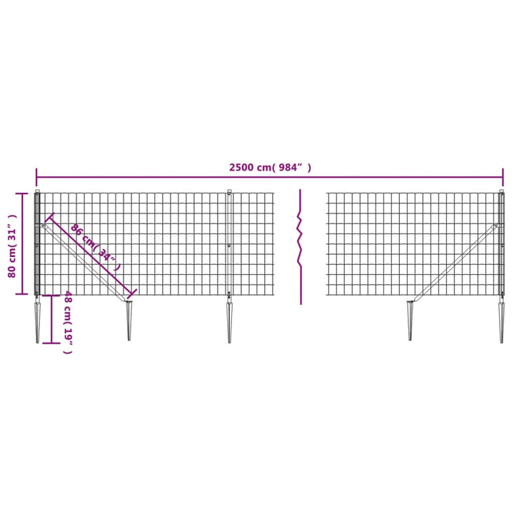 trådhegn med jordspyd 0,8x25 m grøn