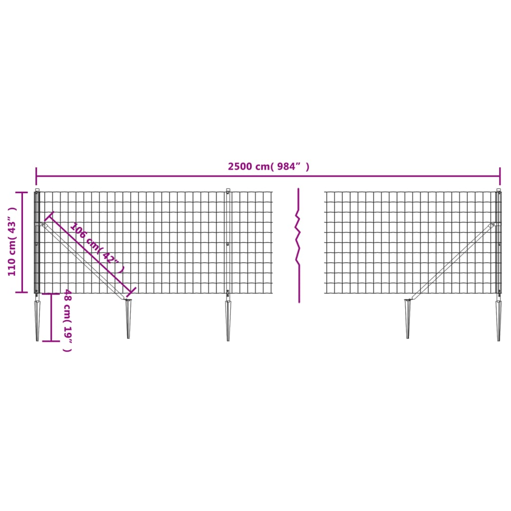 trådhegn med jordspyd 1,1x25 m grøn