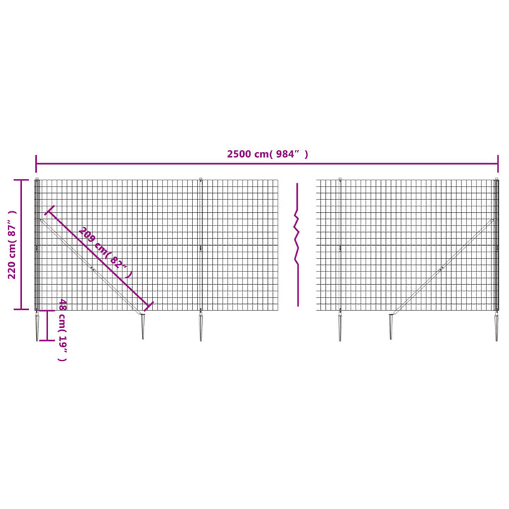 trådhegn med jordspyd 2,2x25 m grøn