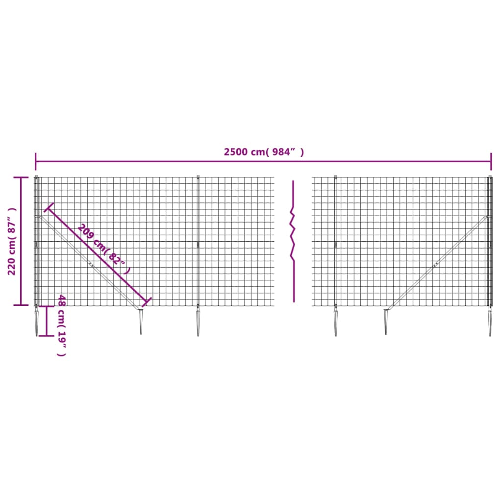 trådhegn med jordspyd 2,2x25 m grøn