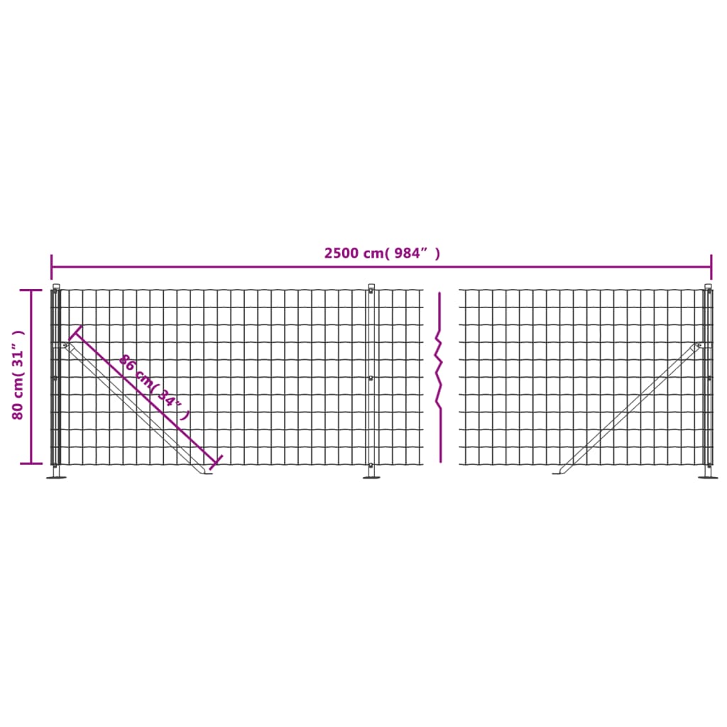 trådhegn med flange 0,8x25 m grøn