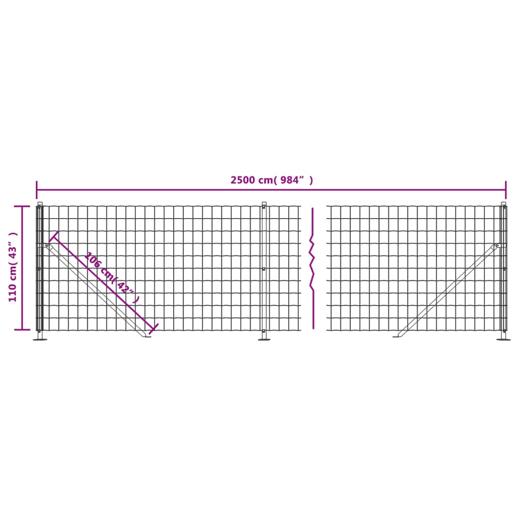 trådhegn med flange 1,1x25 m grøn