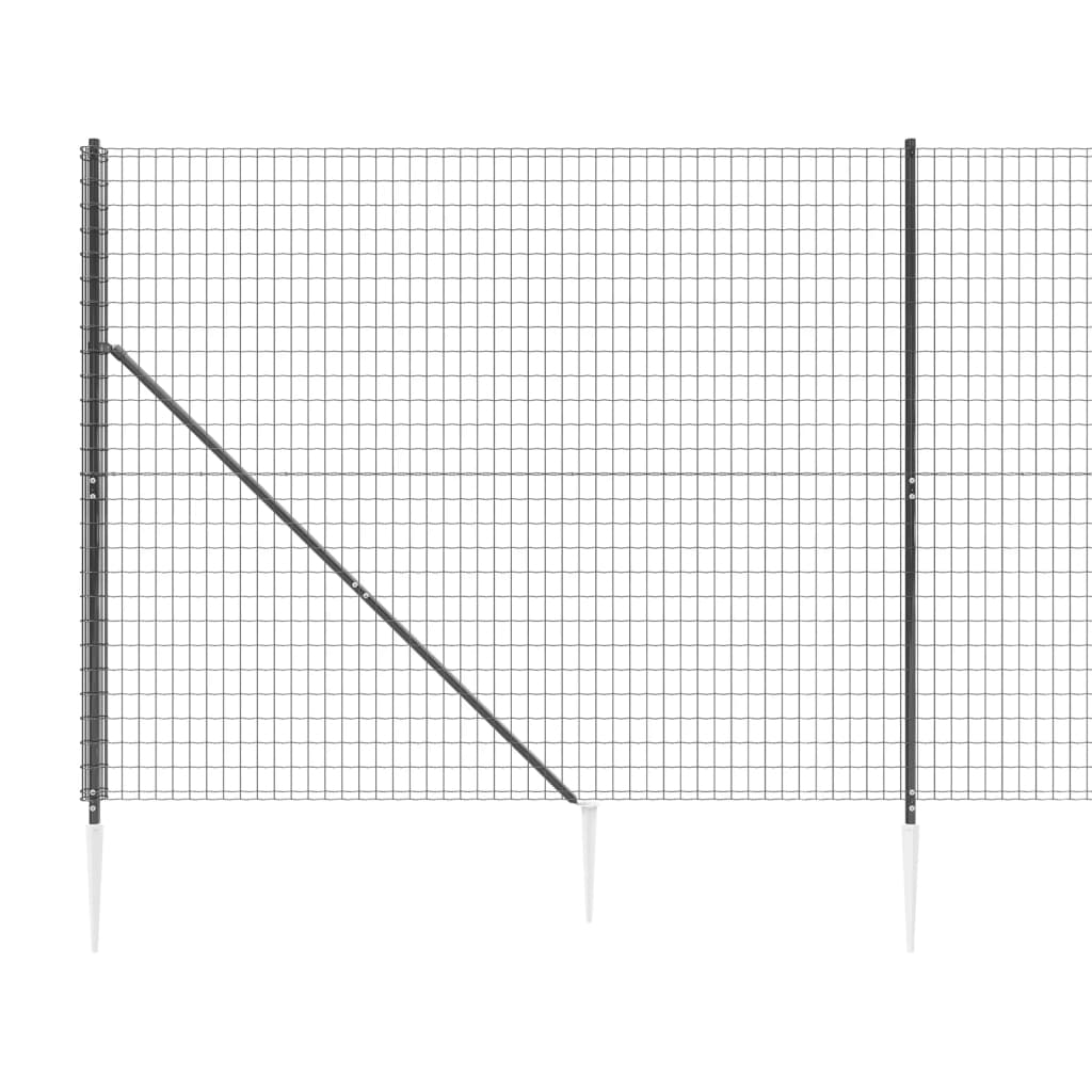 trådhegn med jordspyd 1,6x10 m antracitgrå