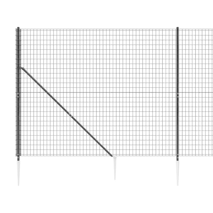 trådhegn med jordspyd 1,6x10 m antracitgrå