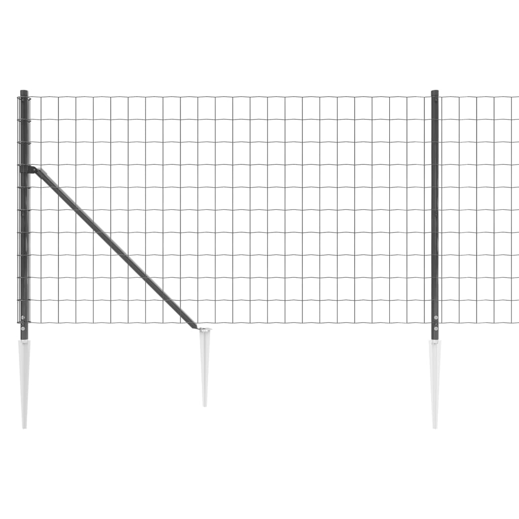 trådhegn med jordspyd 0,8x10 m antracitgrå