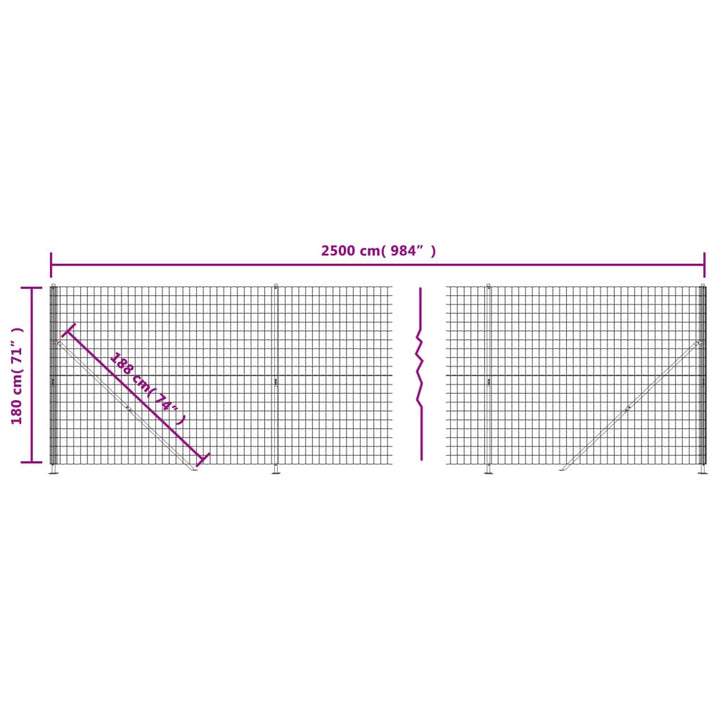 trådhegn med flange 1,8x25 m antracitgrå