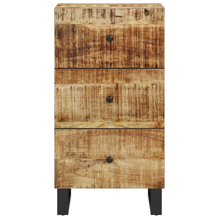 skænk med 3 skuffer 40x33,5x75 cm massivt mangotræ