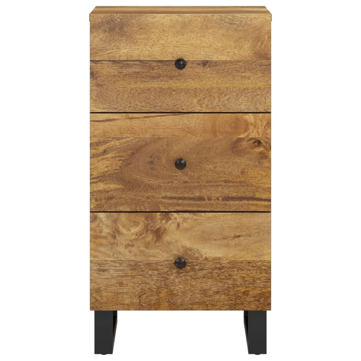skænk med 3 skuffer 40x33,5x75 cm massivt mangotræ