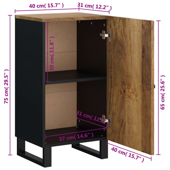 skænk 40x31x75 cm massivt mangotræ