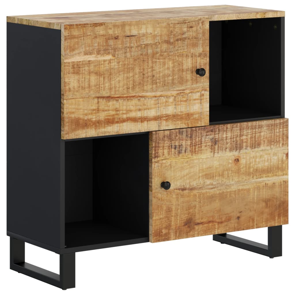 skænk med 2 låger 80x33x75 cm massivt mangotræ