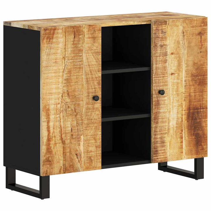 skænk med 2 låger 90x33x75 cm massivt mangotræ