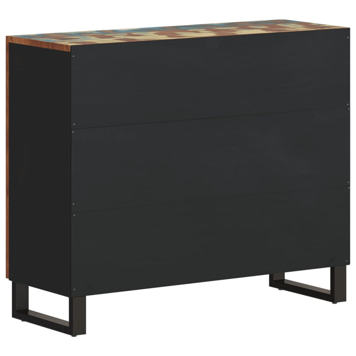 skænk med 2 låger 90x33x75 cm massivt genbrugstræ