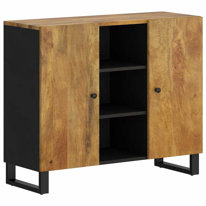 skænk med 2 låger 90x33x75 cm massivt mangotræ