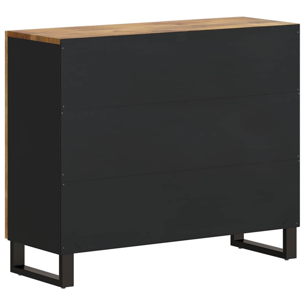 skænk med 2 låger 90x33x75 cm massivt mangotræ