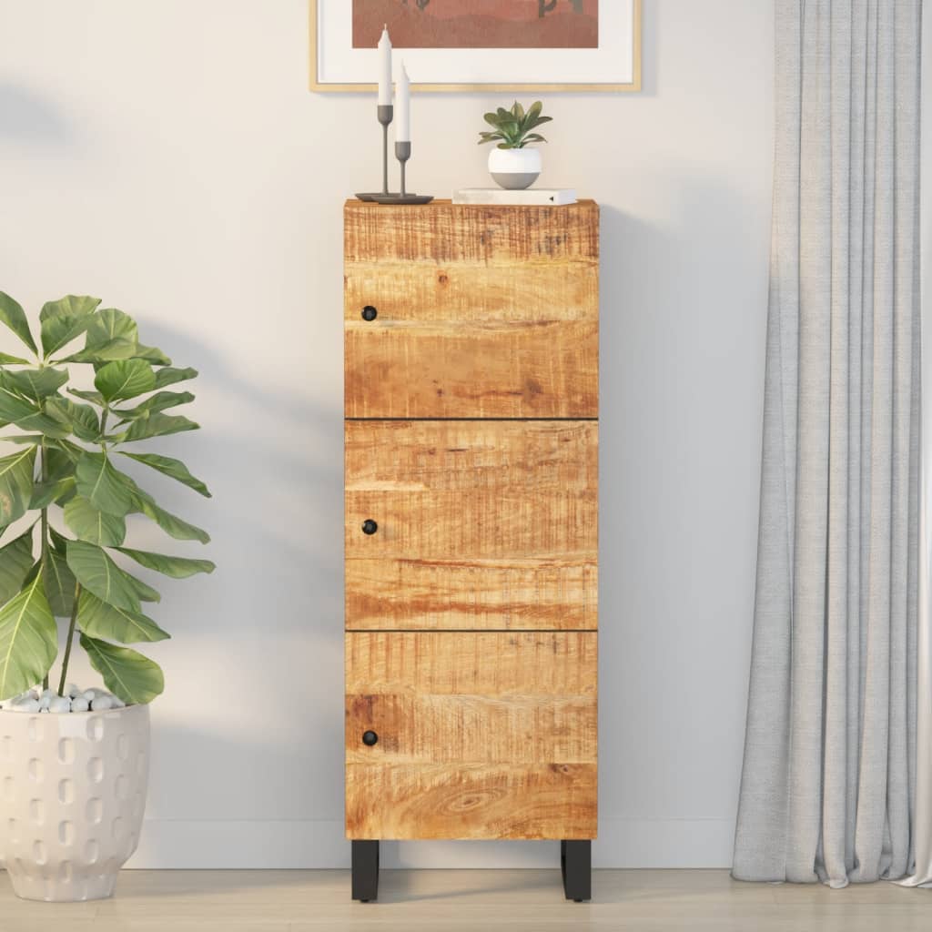skab med 3 låger 40x33x110 cm massivt mangotræ og jern
