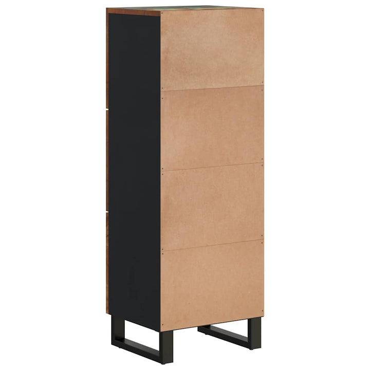 skab med 3 låger 40x33x110 cm massivt genbrugstræ og jern
