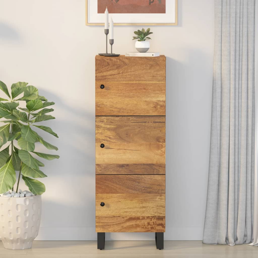 skab med 3 låger 40x33x110 cm massivt mangotræ og jern