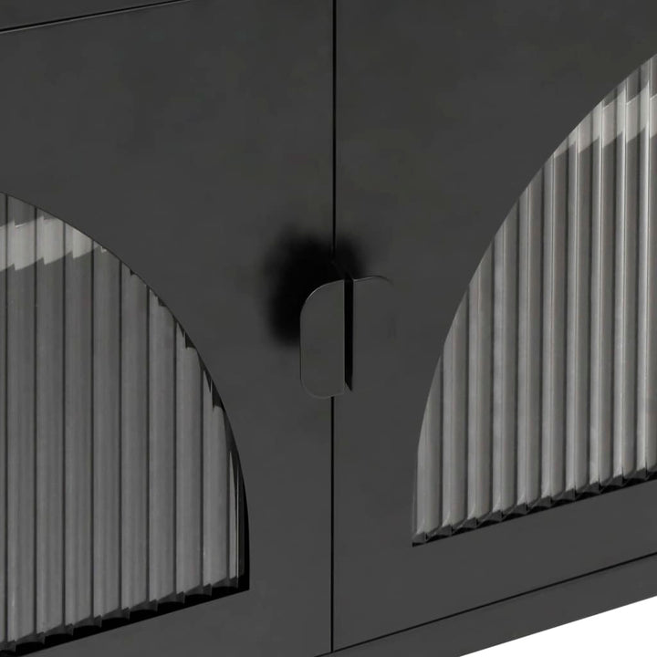 tv-bord 105x35x50 cm glas og stål sort