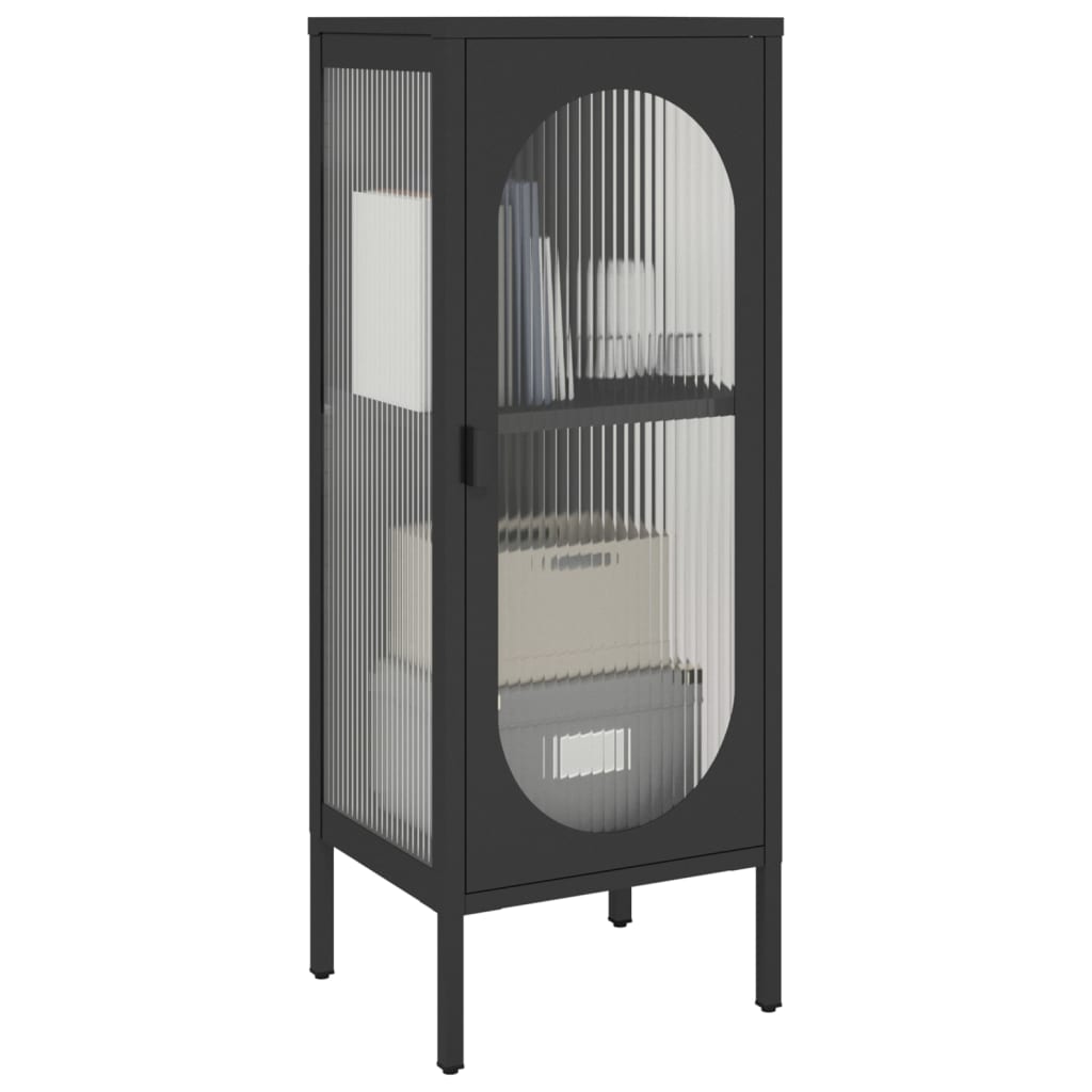 skænk 40x35x105 cm glas og stål sort