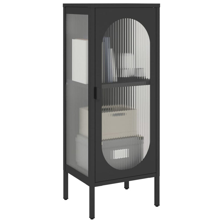 skænk 40x35x105 cm glas og stål sort