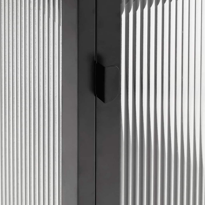 skænk 40x35x105 cm glas og stål sort