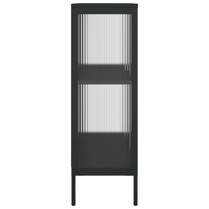 skænk 75x35x105 cm glas og stål sort
