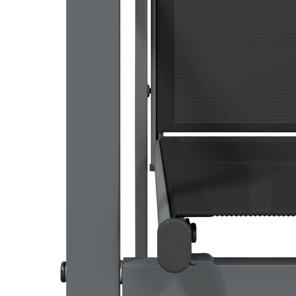 havestole 2 stk. 55x61,5x90 cm textilene og stål sort