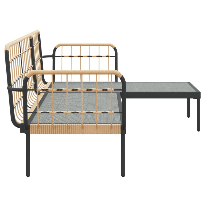 loungesæt til haven 3 dele med mørkegrå hynder polyrattan
