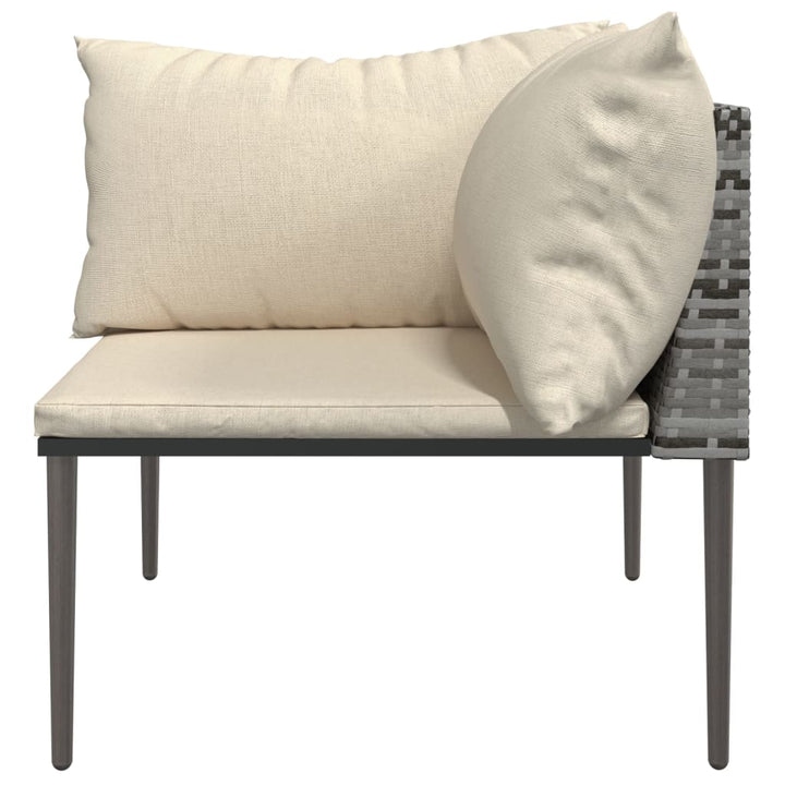 hjørnemodul til havesofa med hynder polyrattan grå