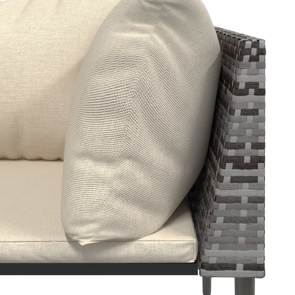 hjørnemodul til havesofa med hynder polyrattan grå