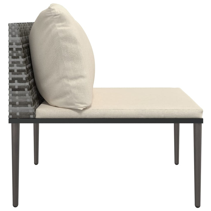 midtermodul til havesofa med hynde polyrattan grå