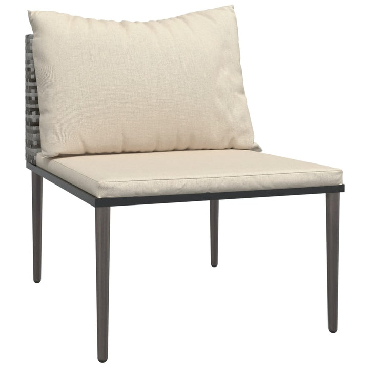 loungesæt til haven 3 dele med hynder polyrattan grå