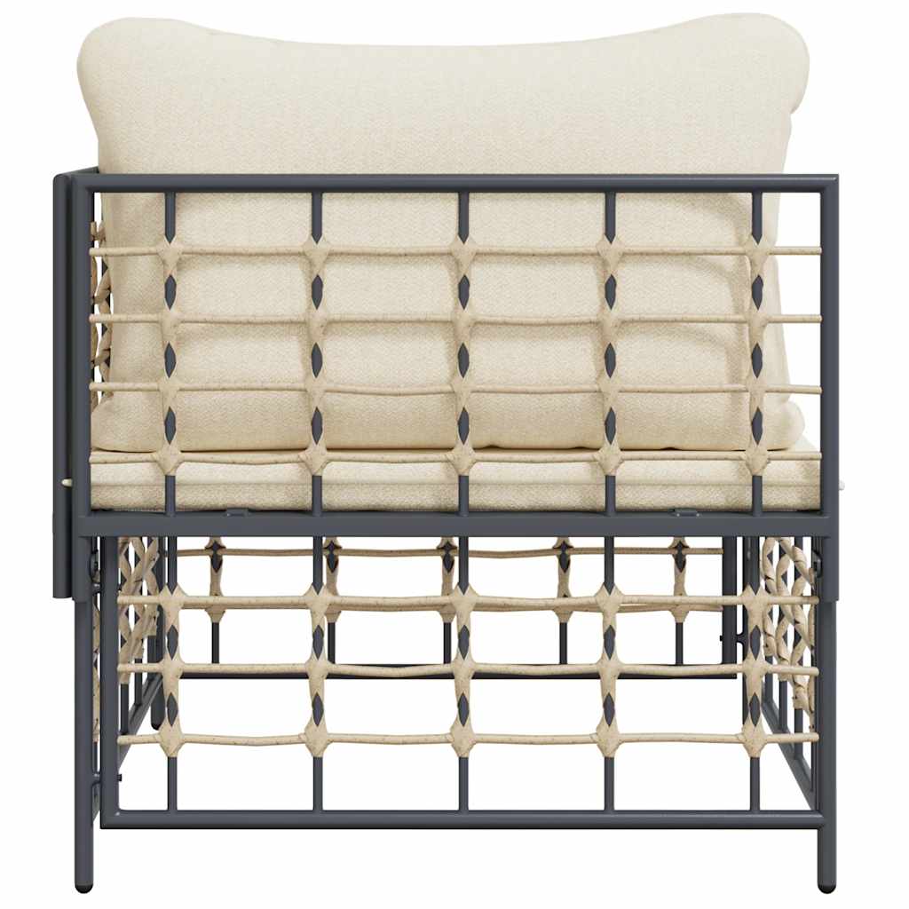 hjørnemodul til havesofa med hynde polyrattan beige