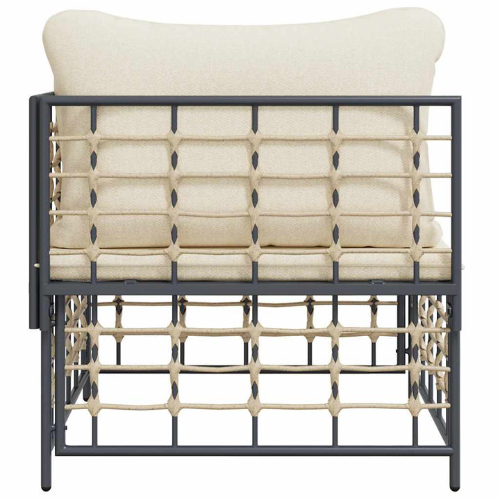 hjørnemodul til havesofa med hynde polyrattan beige