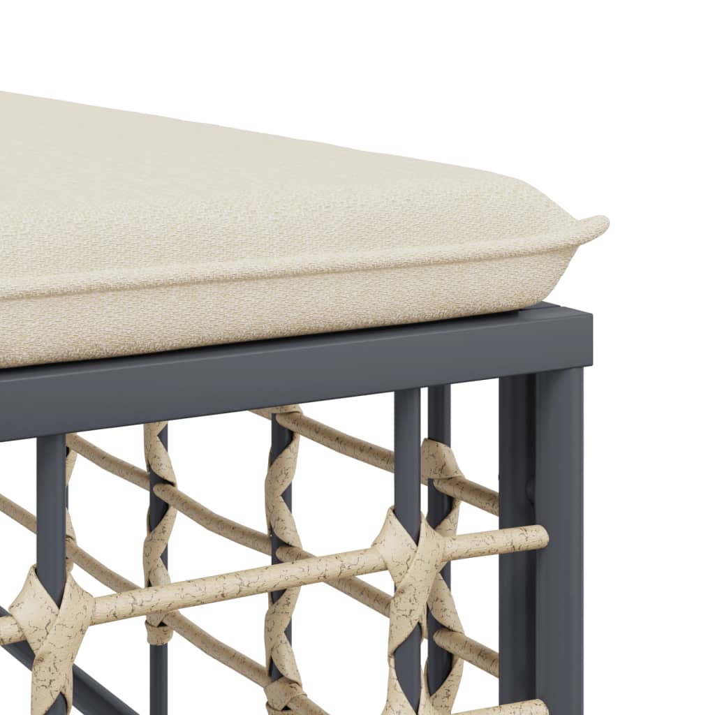 hjørnemodul til havesofa med hynde polyrattan beige
