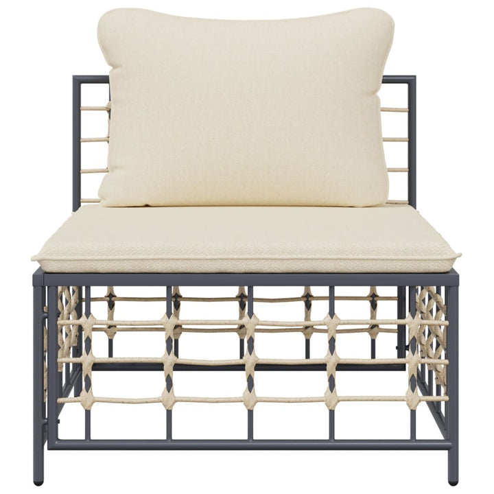 midtermodul til havesofa med hynder polyrattan beige