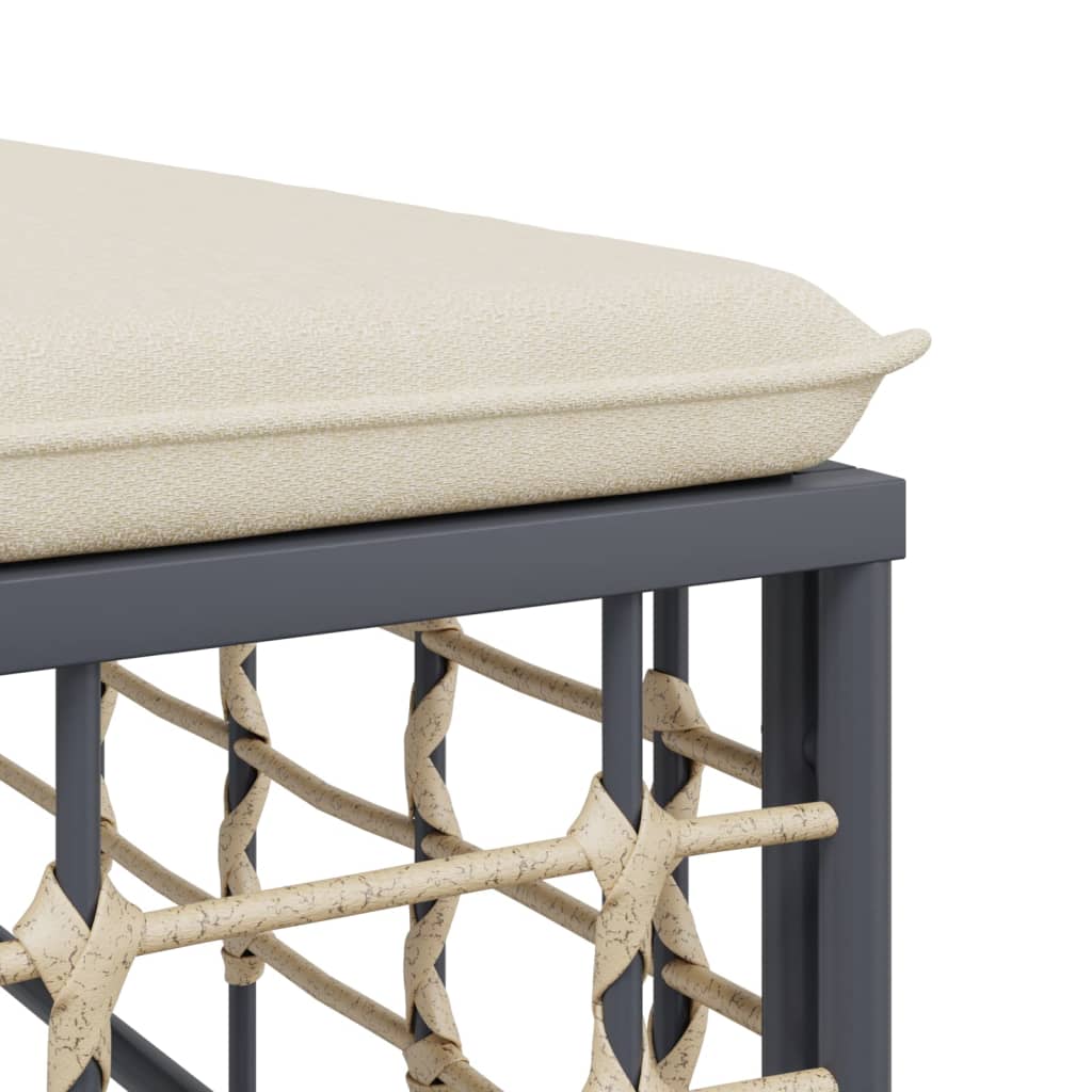 midtermodul til havesofa med hynder polyrattan beige