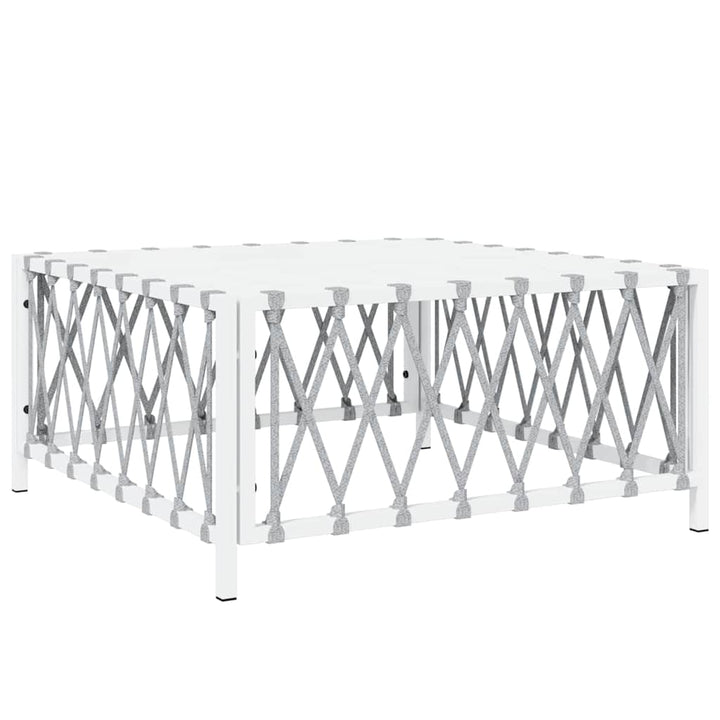 havebord 70x70x34 cm vævet stof hvid