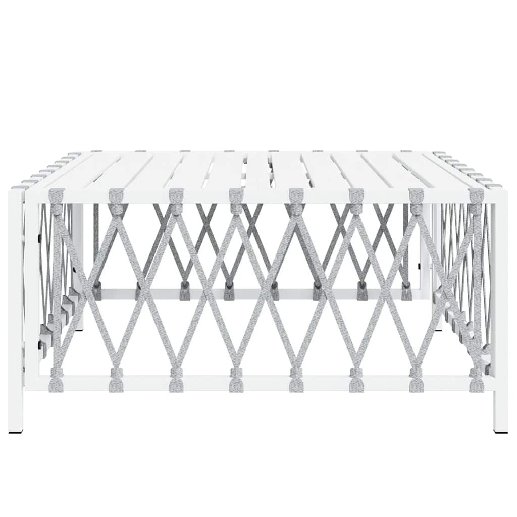havebord 70x70x34 cm vævet stof hvid