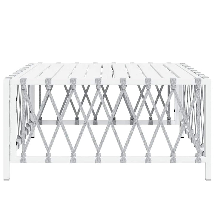 havebord 70x70x34 cm vævet stof hvid