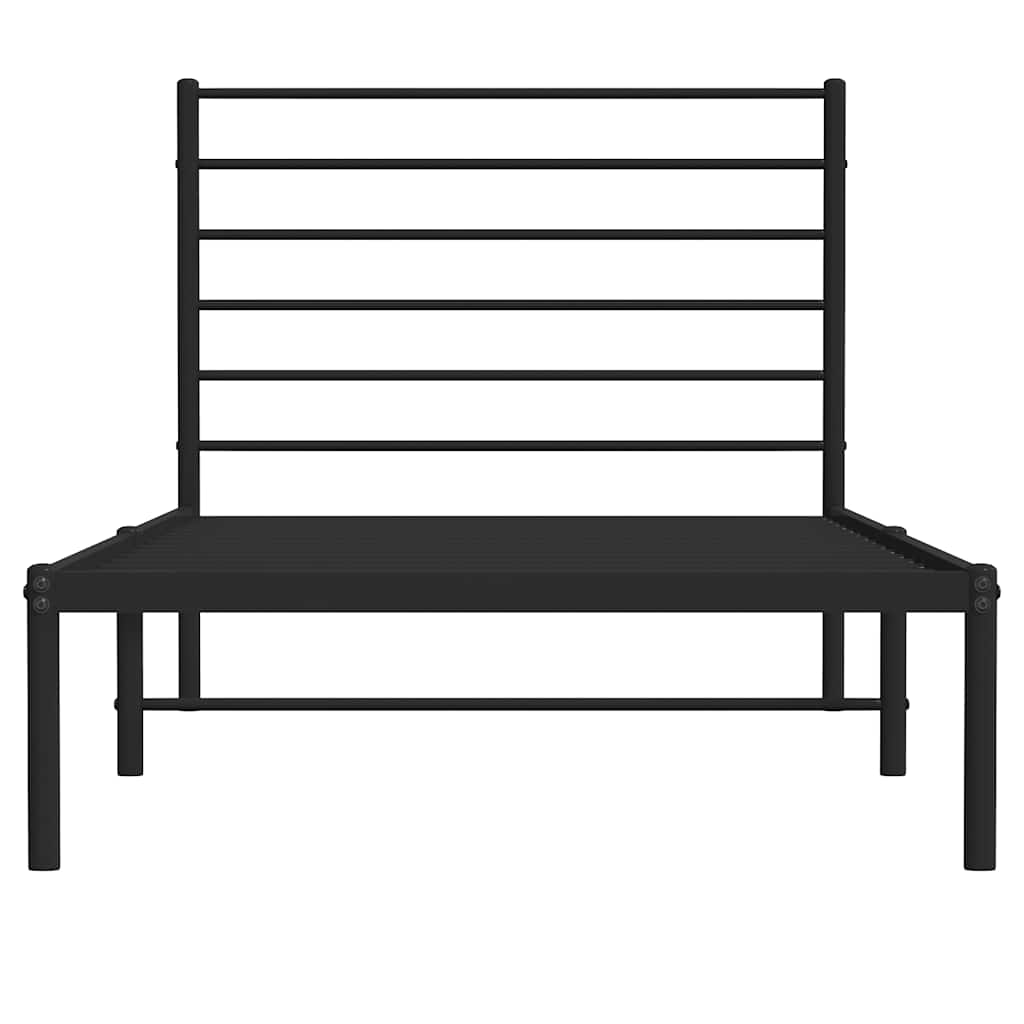 sengeramme med sengegavl 75x190 cm metal sort