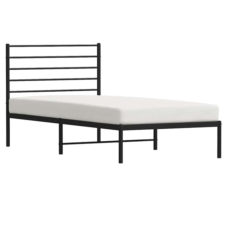 sengeramme med sengegavl 80x200 cm metal sort