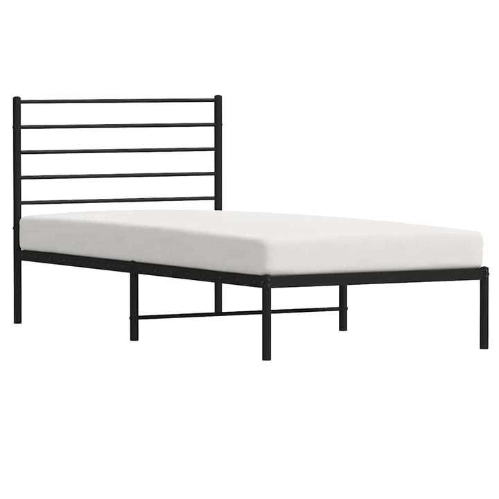 sengeramme med sengegavl 90x200 cm metal sort