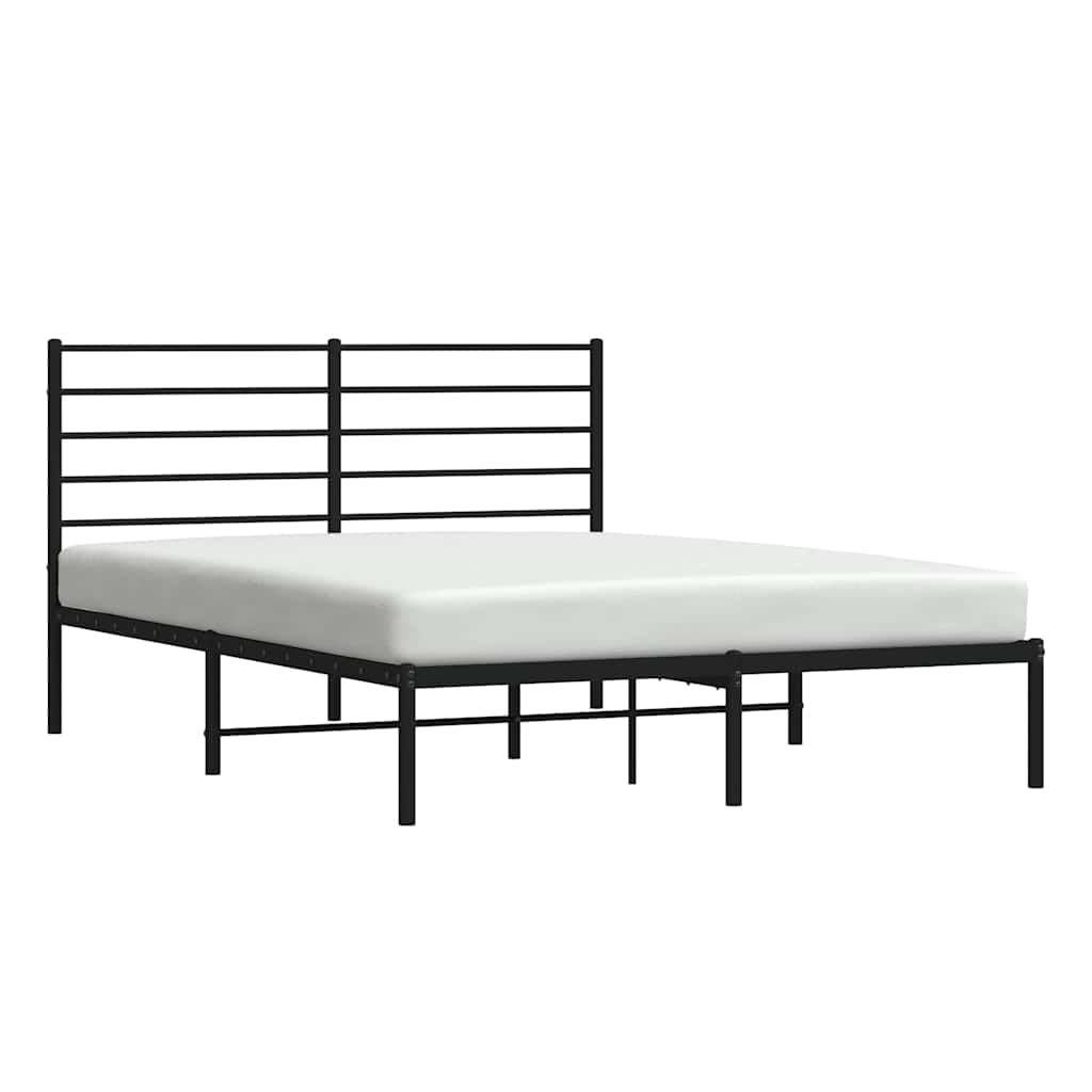 sengeramme med sengegavl 150x200 cm metal sort