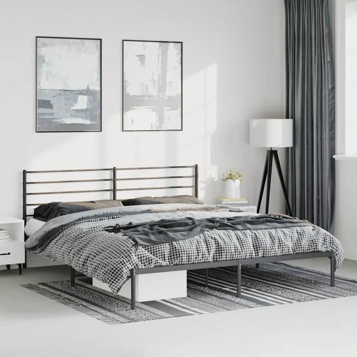 sengeramme med sengegavl 193x203 cm metal sort