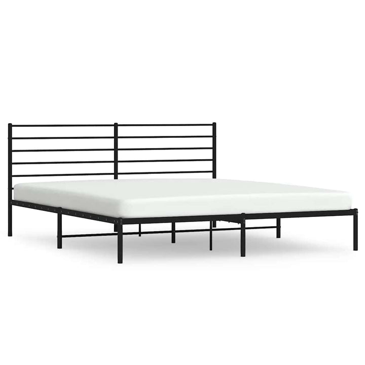 sengeramme med sengegavl 200x200 cm metal sort